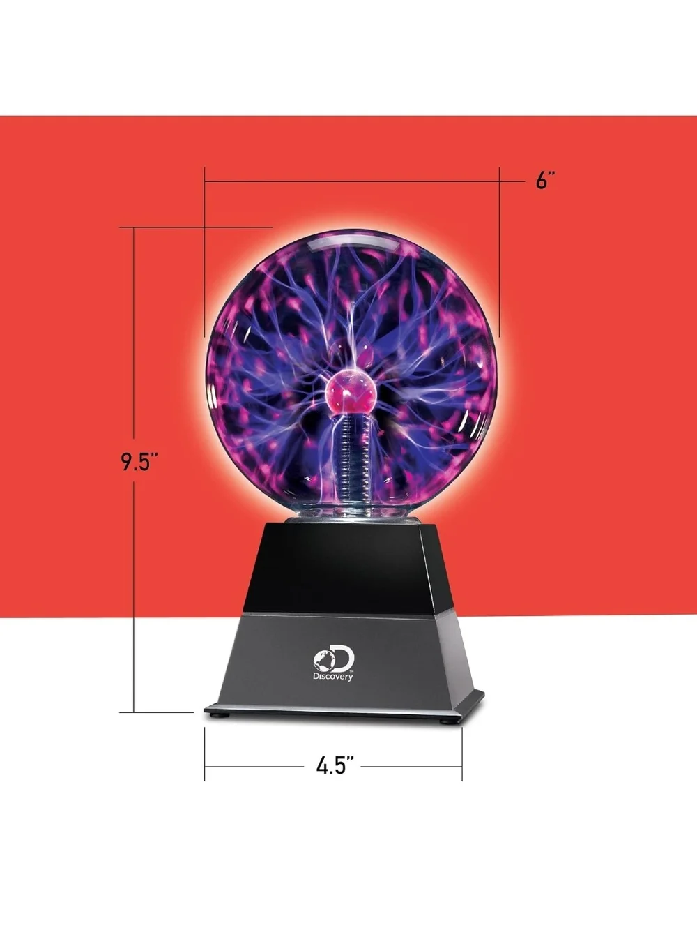 Discovery Plasma Globe Lamp - Purple and Pink Lightning Display NWT In Box